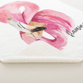 Couverture Sherpa Rose exotique moderne Flamant rose Aquarelle (3/4)
