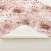 Couverture Sherpa Rose Florale Rose Pâle (3/4)