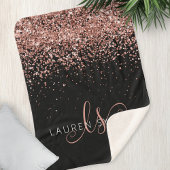 Couverture Sherpa Rose Gold Blush Pink Parties scintillant Glam Nom