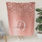 Couverture Sherpa Rose Gold brossé Parties scintillant métallique No