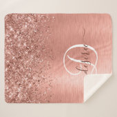 Couverture Sherpa Rose Gold brossé Parties scintillant métallique No (Devant (Horizontal))