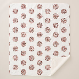 Couverture Sherpa Rose Gold Sequin Random Dot Motif Parties scintill