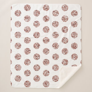 Couverture Sherpa Rose Gold Sequin Random Dot Motif Parties scintill