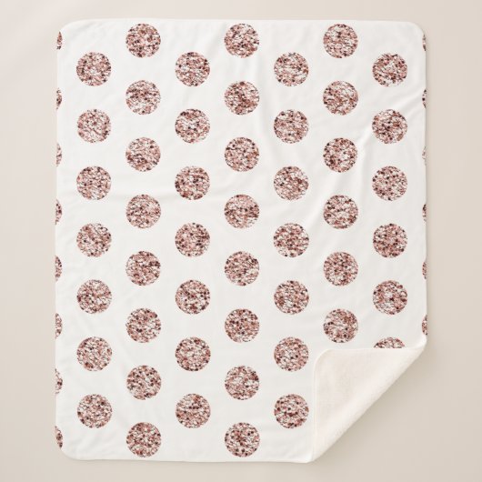 Couverture Sherpa Rose Gold Sequin Random Dot Motif Parties scintill (Devant)