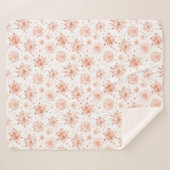 Couverture Sherpa Rose Gold Snowflakes en blanc (Devant (Horizontal))