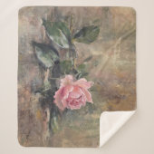Couverture Sherpa Rose Grâce Rougeissante (Devant)