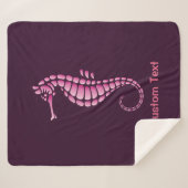 Couverture Sherpa Rose Hippocampe (Devant (Horizontal))