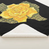 Couverture Sherpa Rose Jaune Du Texas Motif Flower (3/4)