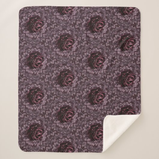 Couverture Sherpa Rose Mandala (Devant)