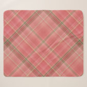 Couverture Sherpa Rose mousse rose et vert à carreaux (Devant (Horizontal))