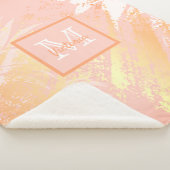 Couverture Sherpa Rose or tropical palmier feuille monogramme (3/4)
