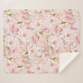 Couverture Sherpa Rose romantique (Devant (Horizontal))