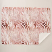 Couverture Sherpa Rose rose blanc Zebra Animal (Devant (Horizontal))