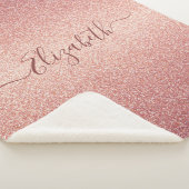 Couverture Sherpa Rose rose nom or parties scintillant (3/4)