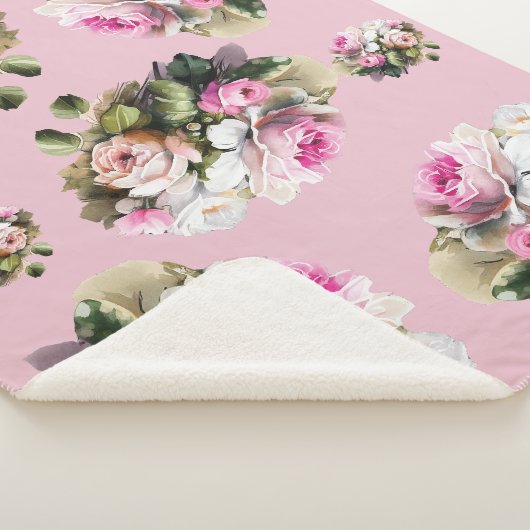 Couverture Sherpa Rose rose vintage (3/4)