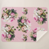 Couverture Sherpa Rose rose vintage (Devant (Horizontal))