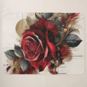 Couverture Sherpa Rose rouge (Devant (Horizontal))