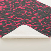 Couverture Sherpa Rose vif Noir Violet Camo Abstrait (3/4)