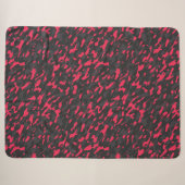 Couverture Sherpa Rose vif Noir Violet Camo Abstrait (Devant (Horizontal))