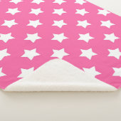 Couverture Sherpa Rose White Stars Motif Décor (3/4)