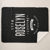 Couverture Sherpa Roselyn Nom personnalisé Anniversaire (Devant (Horizontal))