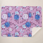 Couverture Sherpa Roses aquarelle 18 (Devant (Horizontal))