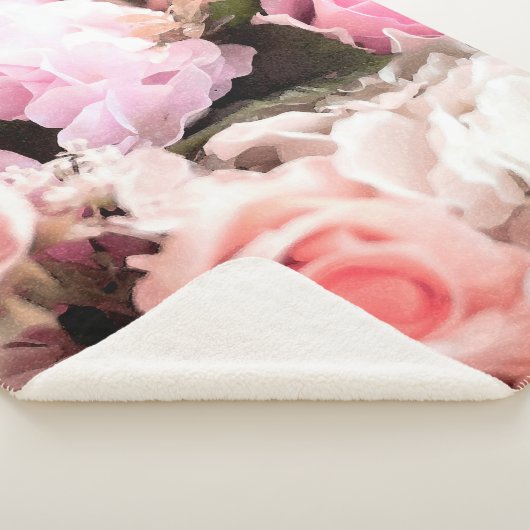 Couverture Sherpa Roses aquarelle 25 (3/4)