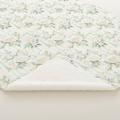 Couverture Sherpa Roses blanches romantiques aux nuances de rose Fle (3/4)