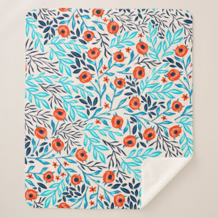 Couverture Sherpa Roses colorés Abstraits : Floral Vintage