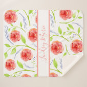 COUVERTURE SHERPA ROSES DE COULEUR D'EAU PERSONNALISÉS SHERPA BLANKE (Devant (Horizontal))
