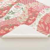 Couverture Sherpa Roses de Patchwork : conception motif transparente (3/4)