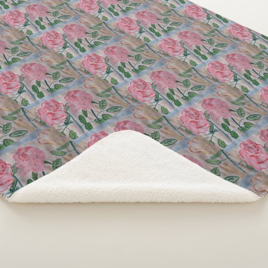 Couverture Sherpa Roses d'été Abstraits (3/4)