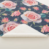 Couverture Sherpa Roses et Rosebuds : Floral Seamless. (3/4)