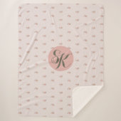 Couverture Sherpa Roses miniatures et monogramme (Devant)