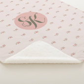 Couverture Sherpa Roses miniatures et monogramme (3/4)