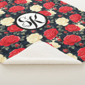 Couverture Sherpa Roses miniatures et monogramme (3/4)