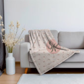 Couverture Sherpa Roses miniatures et monogramme