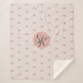Couverture Sherpa Roses miniatures et monogramme (Devant)