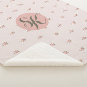 Couverture Sherpa Roses miniatures et monogramme (3/4)
