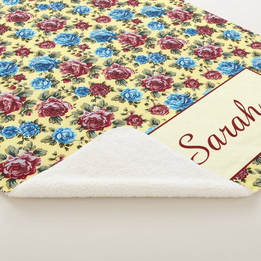 Couverture Sherpa Roses romantiques personnalisés Vintages (3/4)
