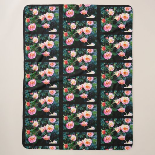 COUVERTURE SHERPA ROSES ROSES (Devant)
