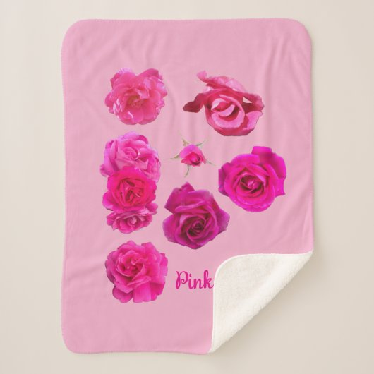 Couverture Sherpa Roses roses (Devant)