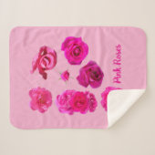 Couverture Sherpa Roses roses (Devant (Horizontal))