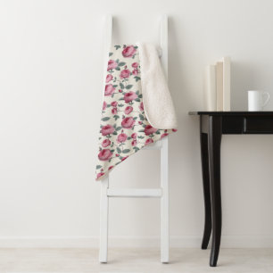 Couverture Sherpa Roses roses