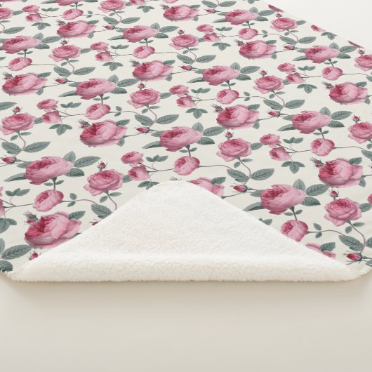 Couverture Sherpa Roses roses (3/4)