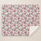 Couverture Sherpa Roses roses (Devant (Horizontal))
