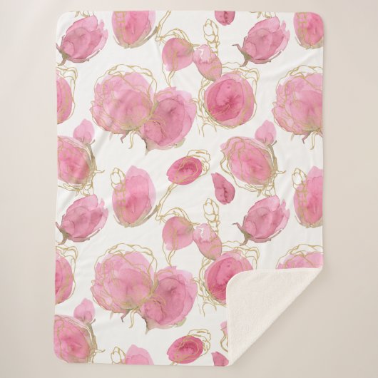 Couverture Sherpa Roses roses (Devant)