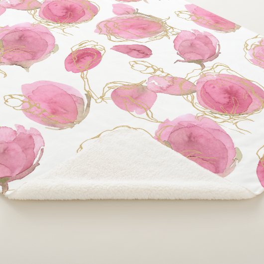 Couverture Sherpa Roses roses (3/4)