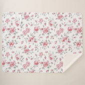 Couverture Sherpa Roses Roses Fleurs Mariage (Devant (Horizontal))