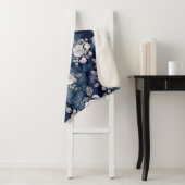 Couverture Sherpa Roses roses roses Bleu foncé : Vintage (En situation)